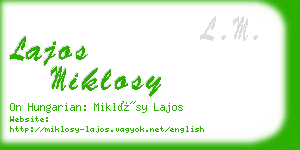 lajos miklosy business card